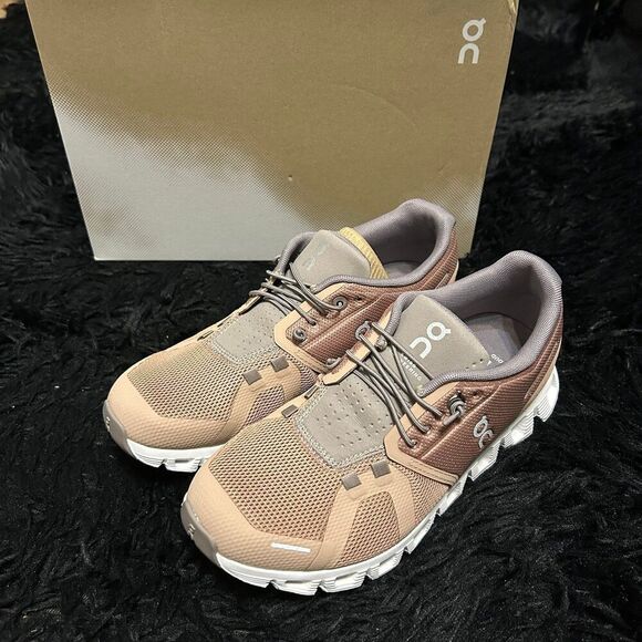 ON CLOUD 5 rosebrown fog running athletic training shoes sneakers women’s 7 new - Picture 1 of 8
